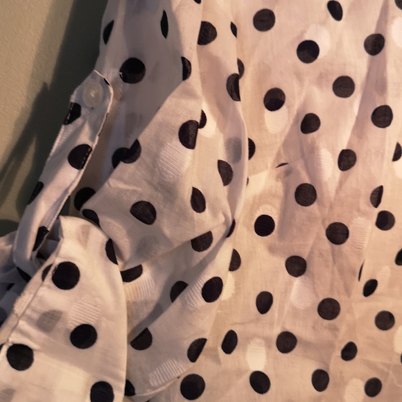100%cotton button down shirt polka dots - Picture 2 of 4